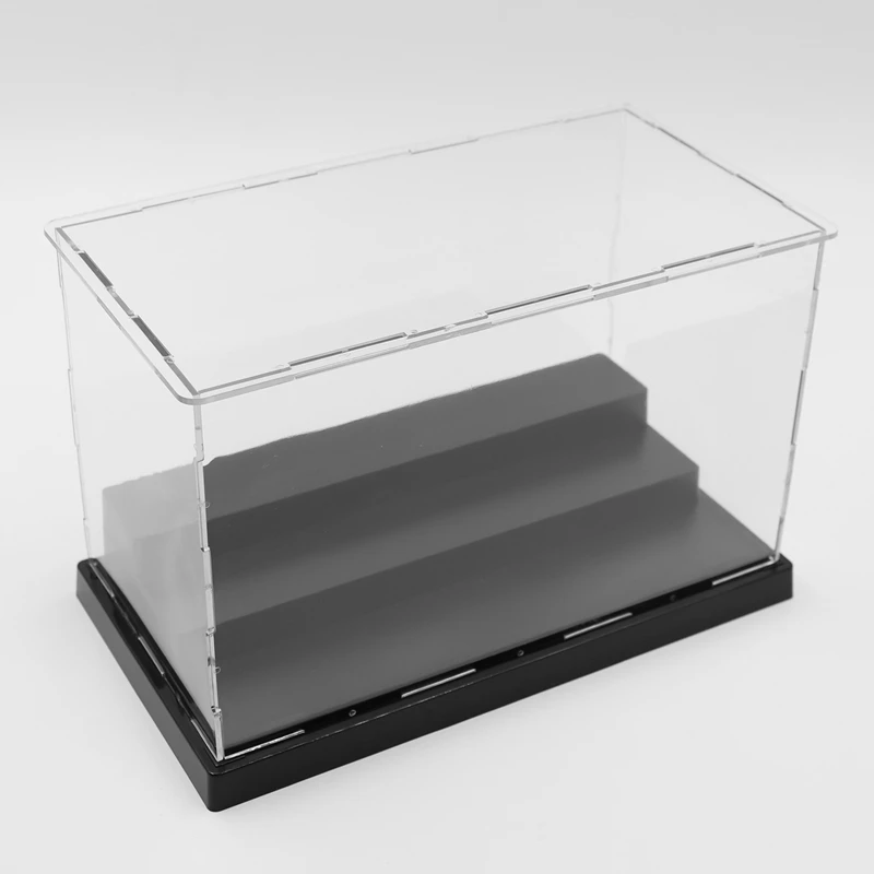 Action Figures Toys Collectibles Display Box Acrylic Glass Dust Cover Black Base Dustproof Box 21X11x13cm