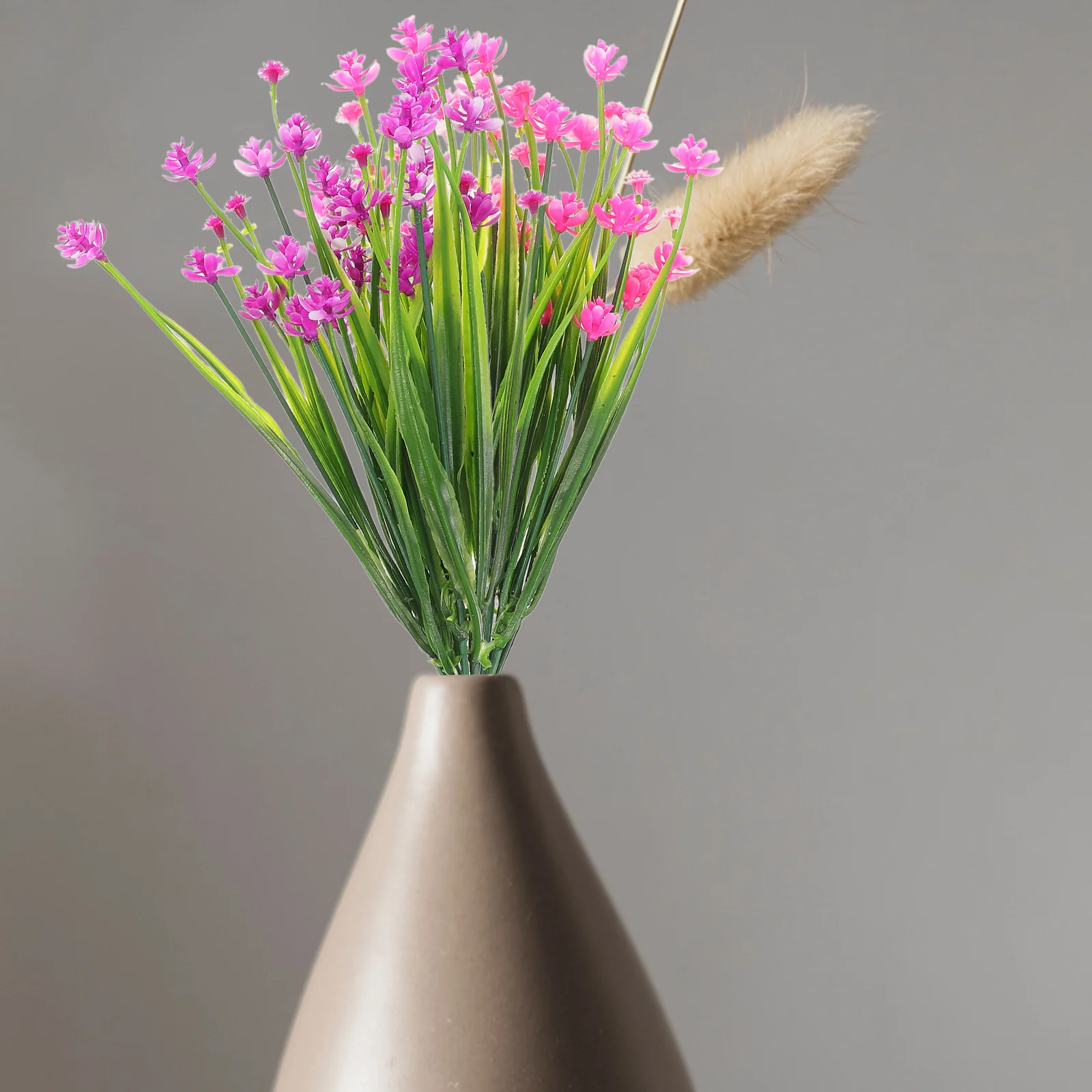 

5 Pcs Artificial Flower Bouquet Fake Small Flowers Bunches Home Office Decor Vase Fillers Hydrangea PicksPurple Yellow
