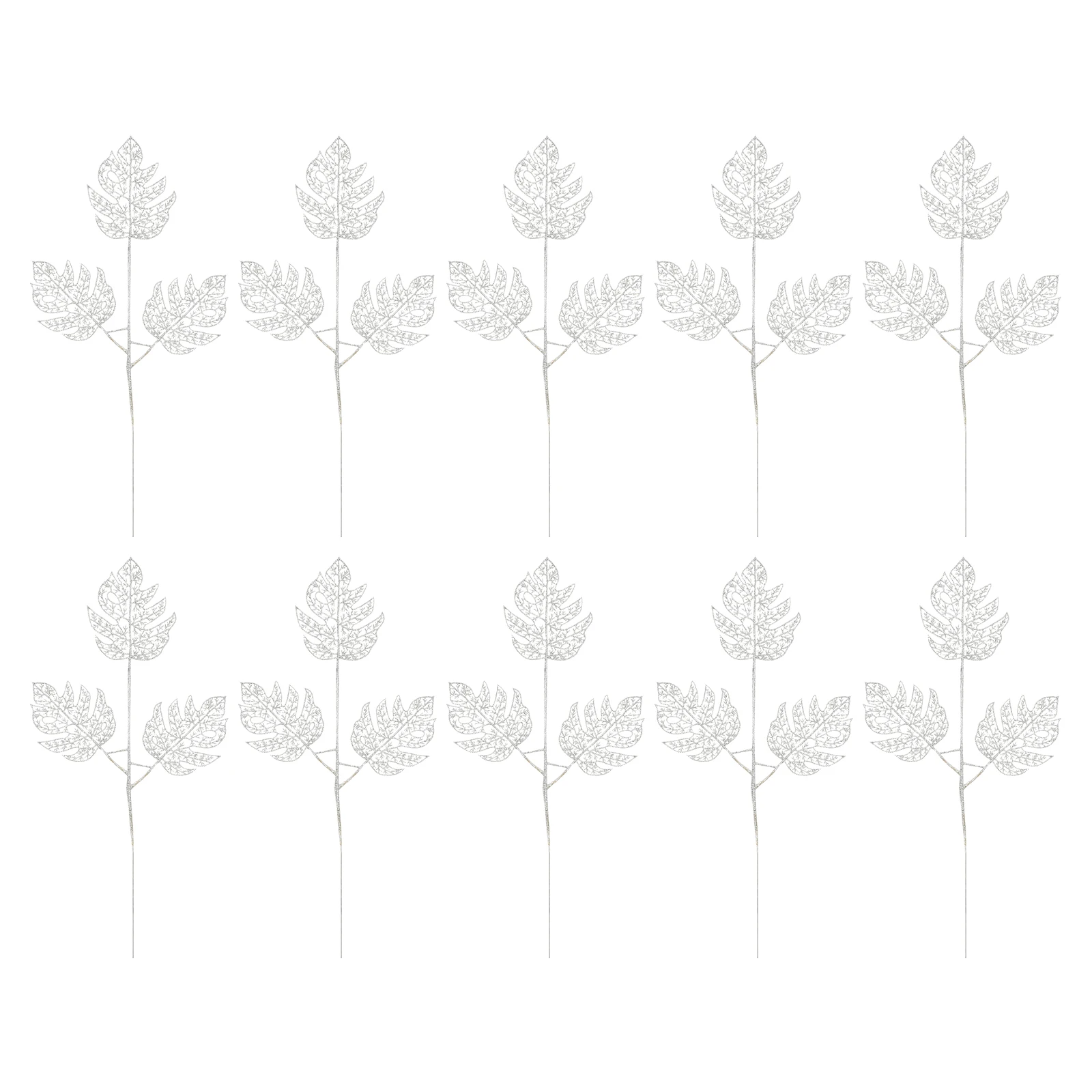 

10 Pcs Leaves Christmas Decor Glitter Powder Holly Reusable Christmas Fake Leaf Lightweight DIY Party Photo Prop Gift