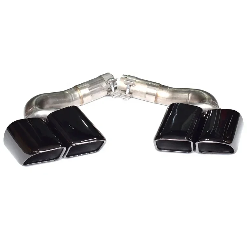 

For Exhaust Pipe for 18-24 Volkswagen Touareg Original Rectangle Upgrade Three-layer Black-Plated Four-Outlet Sports Exhaust Tip