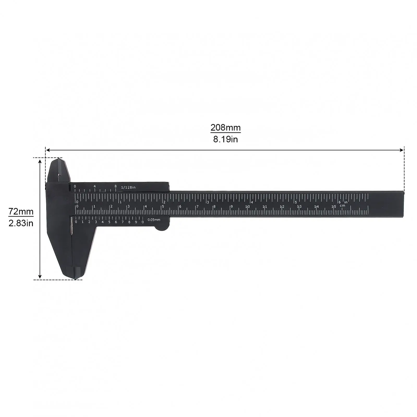 0-150mm Double Scale Plastic Vernier Caliper for Carpentry / Jewelry Measuring, Portable Easy To Use Mini Measuring Tool