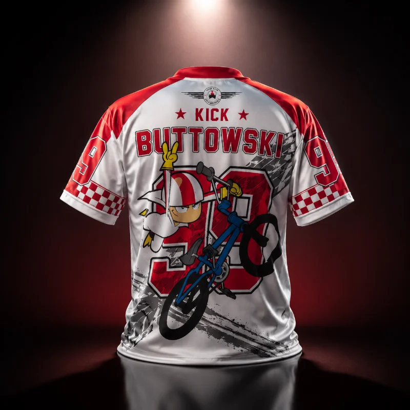 Cycling Gear Jersey - Nowa czerwono-biała koszulka 3D z motywem