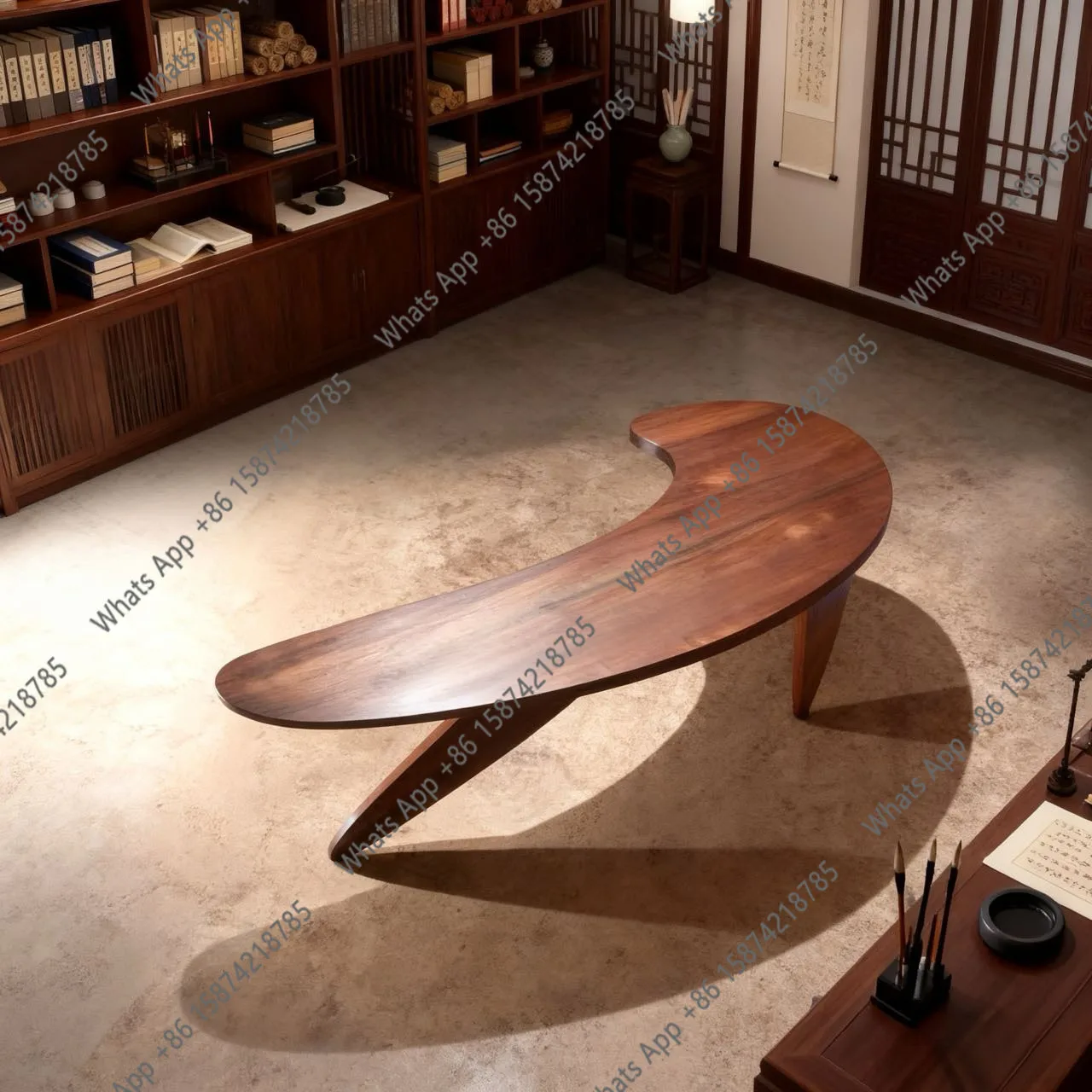 Nordic Modern Simple Solid Wood Desk Curved Personality Creative Computer Desk Writing Desk Household Single