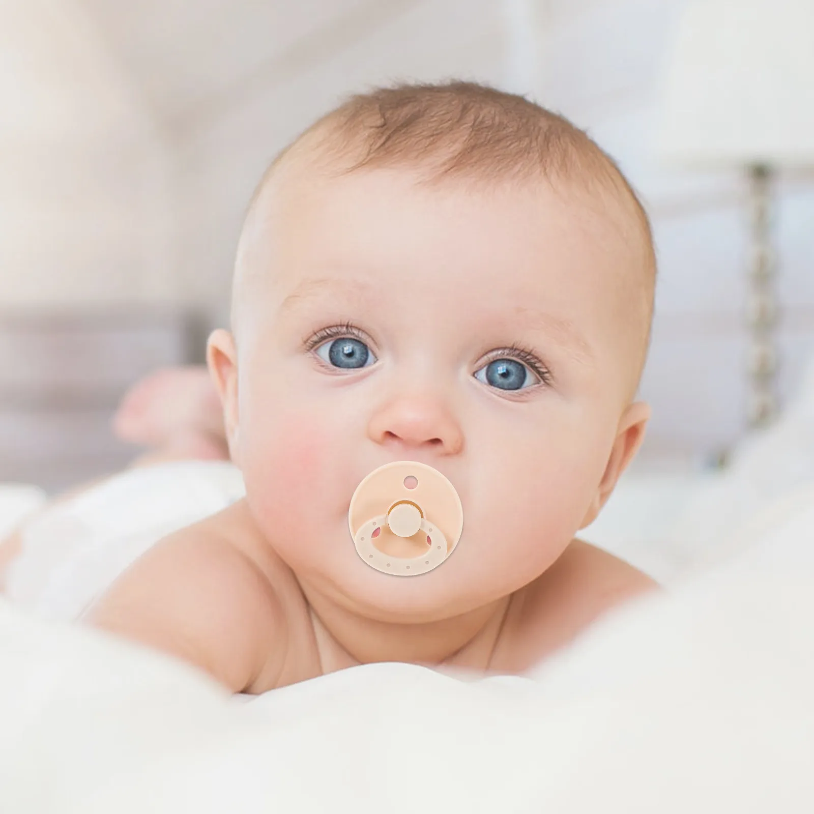

Silicone Baby Pacifier Newborn Teething Soothing Pacifier Lightweight Portable Compact Infant Silicone Soothers for Jaw