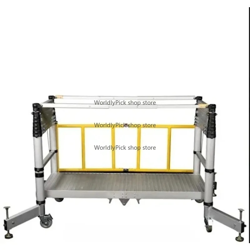 

3 Section Telescopic Aluminum Mobile Tower Scaffold Ladder CE Certified Adjustable Height Work Platform for Home Improvement