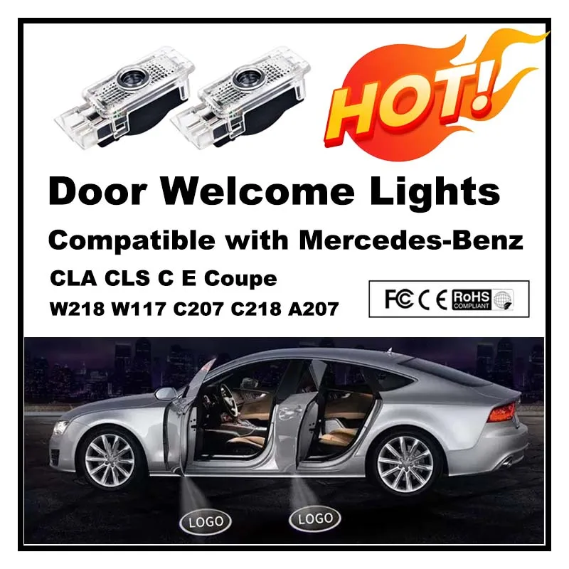 

LED Car Door Welcome Light Projector Compatible with Mercedes Benz Fit for CLA CLS C E Coupe W117/C117/W218/W219/C205/A207/C207