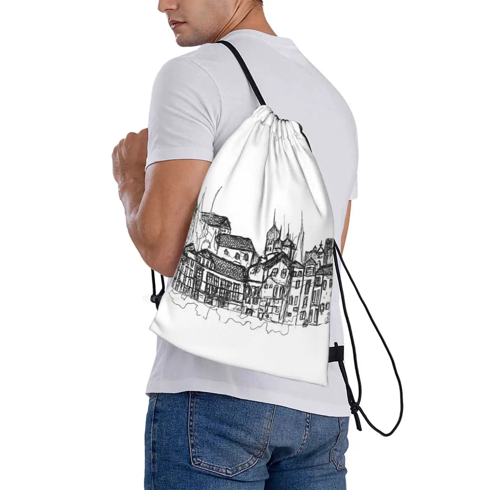 A Portuguese Town Hot Sale Schoolbag Backpack Fashion Bags Portuguese Town Porto Bragam