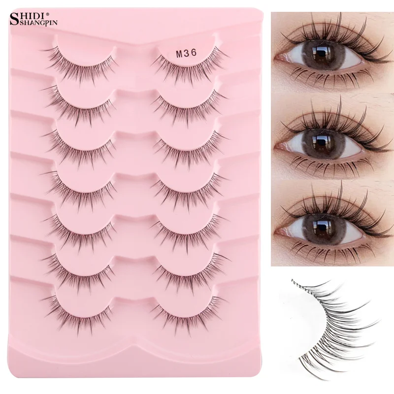 5/7ペア アニメつけまつげ 3Dミンク マンガまつげ ナチュラル ソフトドール コスプレメイク つけまつげ ふわふわ ウィスピー フェイクまつげ