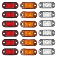 4 LED Side Marker Lights Oval Front Rear Clearance Indicator Lamp Truck Accessorie 12V-24V for Trailer BUS Van Caravan 20/10PCS