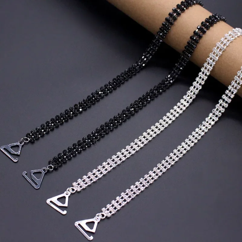 2024 Women Sexy Rhinestone Shoulder Straps Crystal Underwear Straps Metal Bra Straps Non-Slip Sexy Invisible Cool Bra Strap