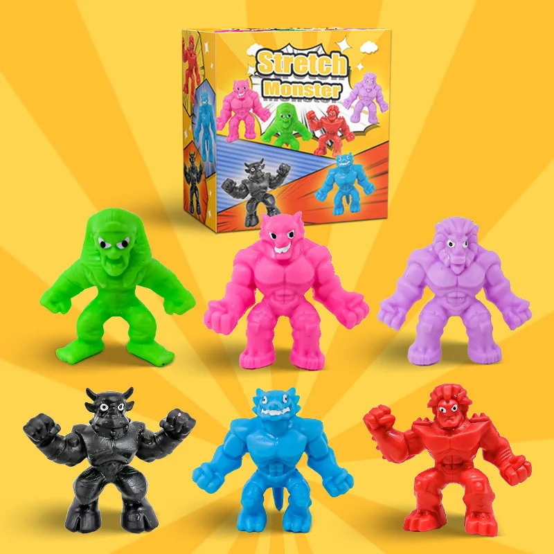 Super Hero Stretch Monster Squeeze Squishy Rising Anti Stress Toys Figurines Collectible Soft Dolls Boys Kids Gift