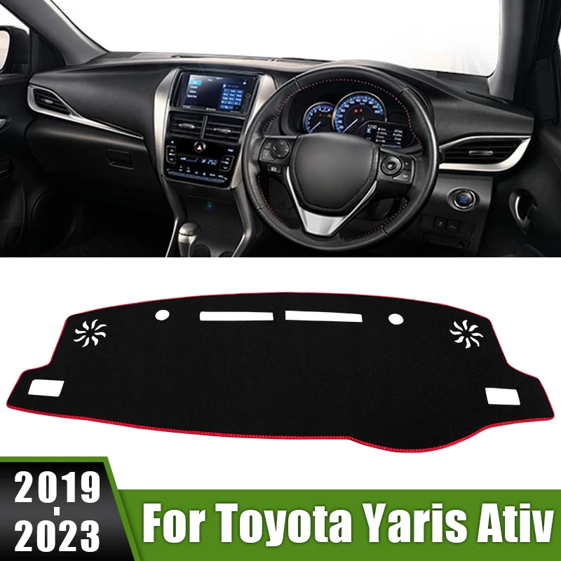 For Toyota Yaris Ativ 2019 2020 2021 2022 2023 Car Dashboard Cover Avoid Light Pads Sun Shade Mats Anti-UV Case Interior Carpets