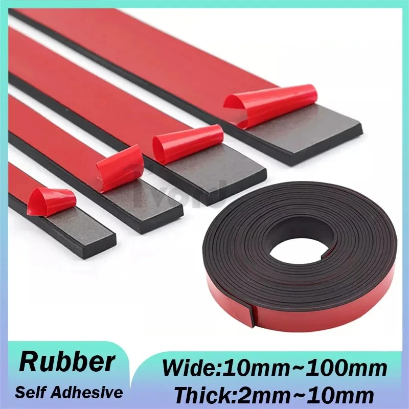 1~10M Black Self Adhesive Silicone Rubber Strip Pads Adhesive Backed Solid Seals Gasket Various Sizes Thicknes 2/3/4/5/10mm