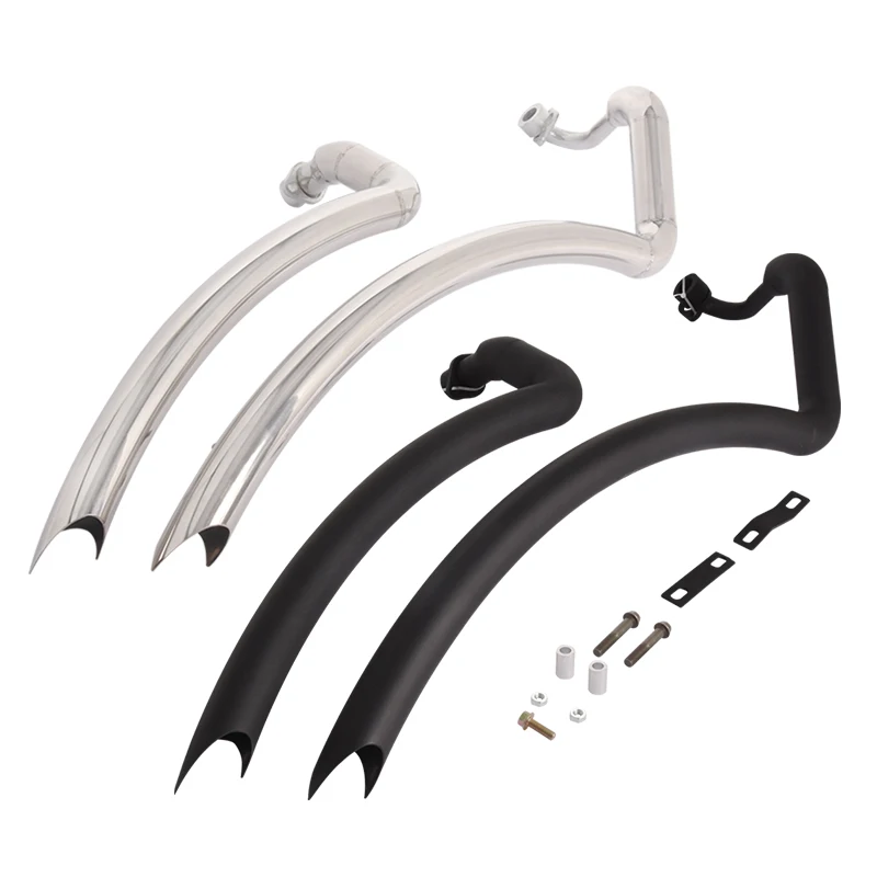 Full Exhaust System For Yamaha V Star 650 400 XVS 400 XVS600 Black \ Silver Motorcycle Muffler Tips Steel Header Link Pipe