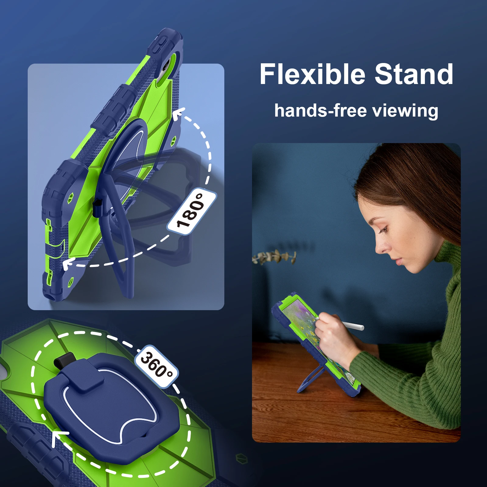 حافظة لجهاز لينوفو تاب M11 11 بوصة TB331FC TB330FU Idea 11 TB336ZU Xiaoxin Pad 2025 2024 11 "حامل دوار غطاء لوحي مع حزام