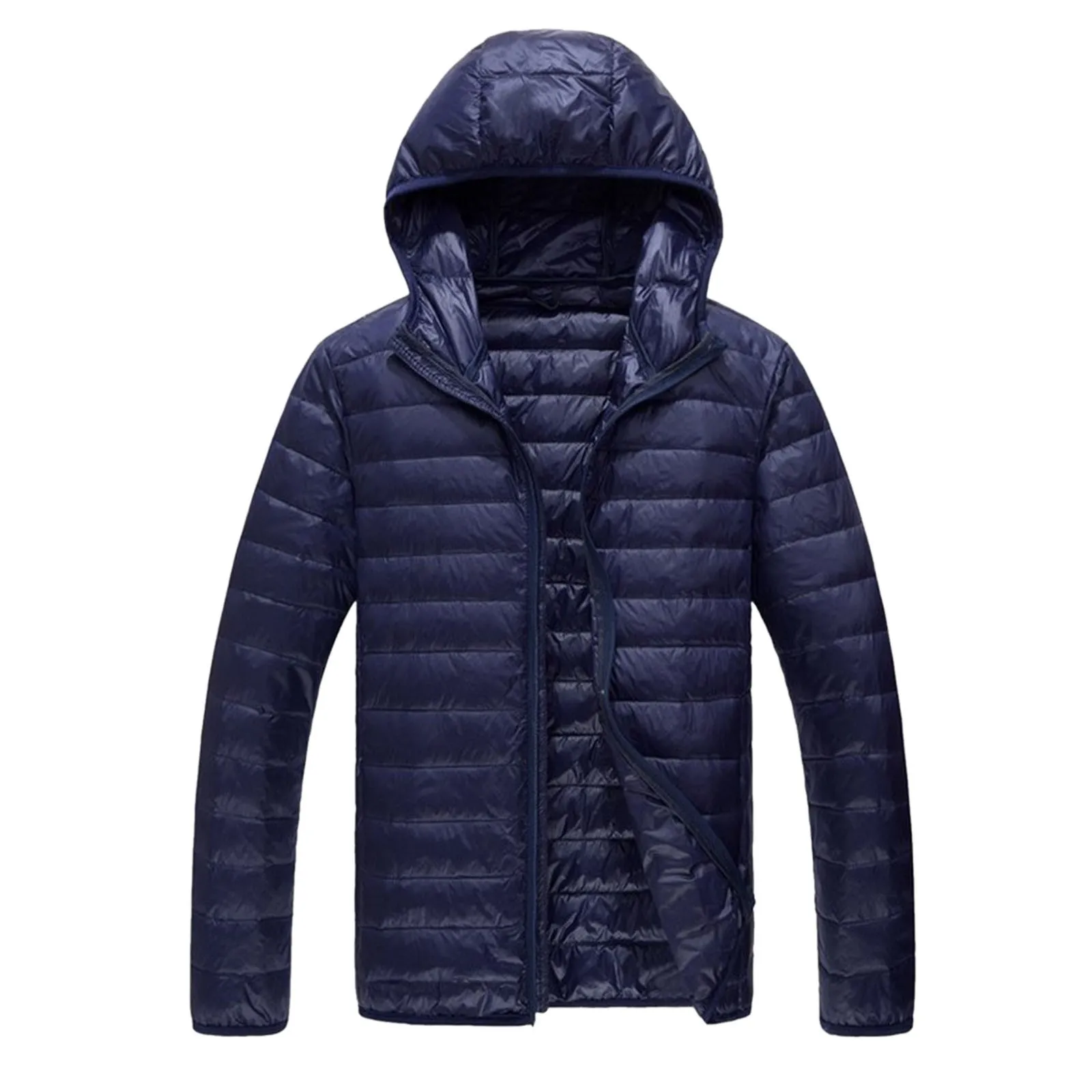 Men Puffer Jackets Mens Korean Fashion casual Hooded Ultra Light Packable Water and Wind-Resistant Breathable Down Coat