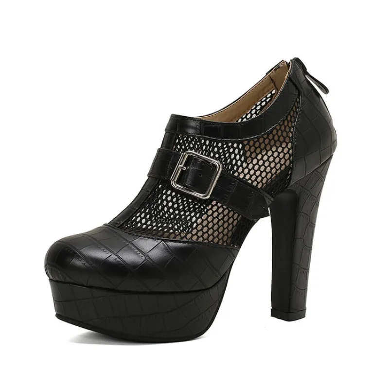 

European American Style Women Sandals Fashion High Heel Sandals Luxury Designer Sandals Summer Breathable Hollow Out Cool Boots