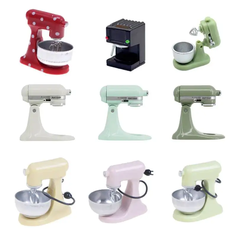 محاكاة خلاط لعبة مجسمة دمية خلاط صغير المطبخ الديكور 1:12 DIY بيت الدمية المنمنمات اكسسوارات دمية #4