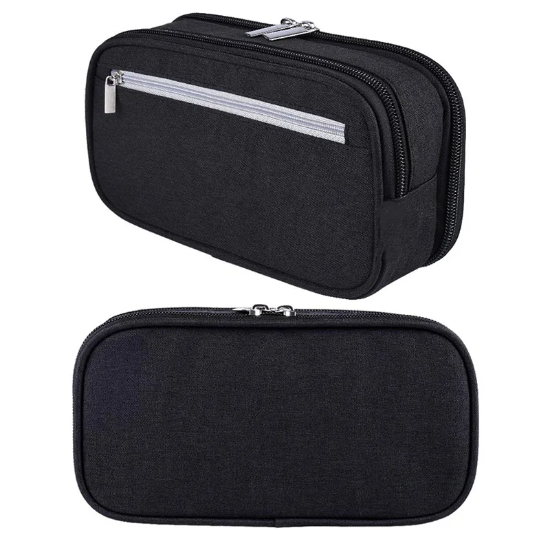 Pencil Case, Large Capacity Pencil Cases Pen Bag Pouch Holder Travel Cosmetic Make Up Bag Pouch Cable Bag Pouch With Multi Compa