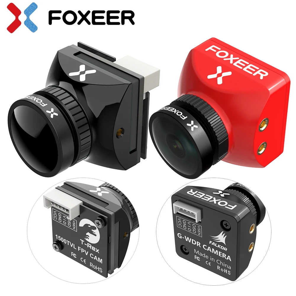 

Foxeer T-Rex Mini/Micro 1500TVL COMS 2MP 4:3/16:9 Scale PAL/NTSC CVBS 3DNR Switchable Low Latency FPV Camera For RC Drones