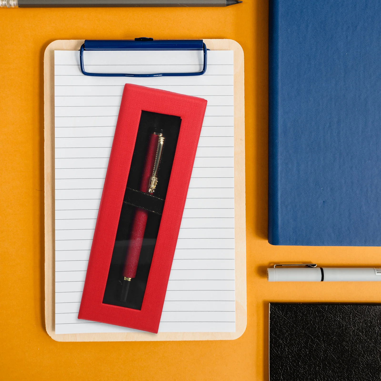 

10Pcs Red Pen Packing Case Clear Lid Pen Display Birthday Party Favors Decorative Wrapping Boxes Organizer Box