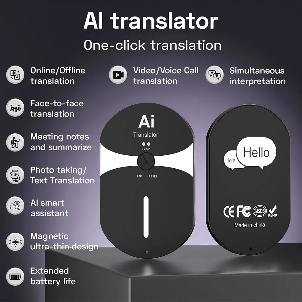 AI Language Translator Device With 140+ Languages OnlineOffline Translation Remote Video, Voice Call & Photography Translation