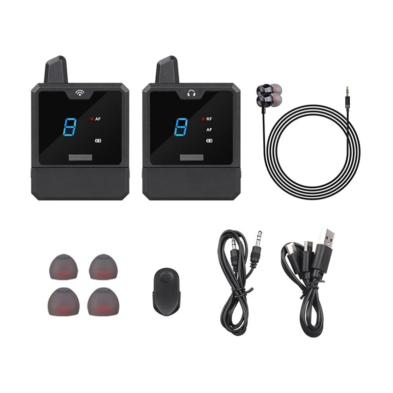 UHF IEM Wireless In-Ear Monitor System Audio-Mini UHF Rechargeable For Music Audio Monitoring Live Broadcast