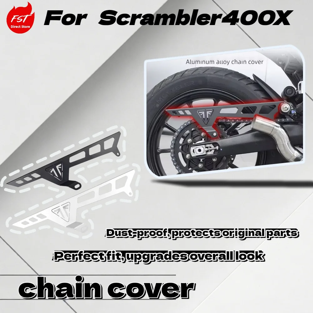 Protector de Cadena de Aleación de Aluminio para Motocicleta Scrambler 400X, Protector de Caja de Piñones Retro y Cubierta Decorativa, Piezas Modificadas
