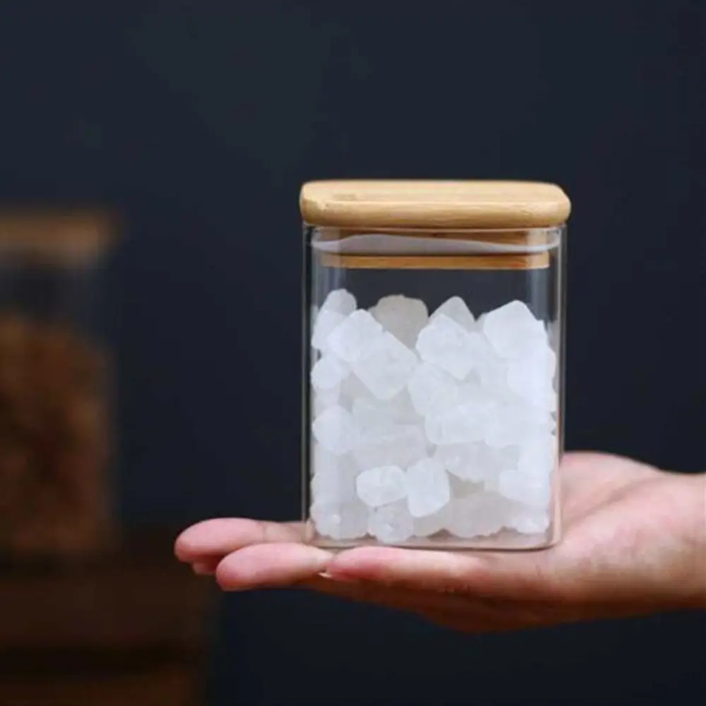 

150/210/300/370/450 мл герметичная банка из боросиликатного стекла с бамбуковой крышкой, прозрачная стеклянная банка, принадлежности для хранения, влагостойкие