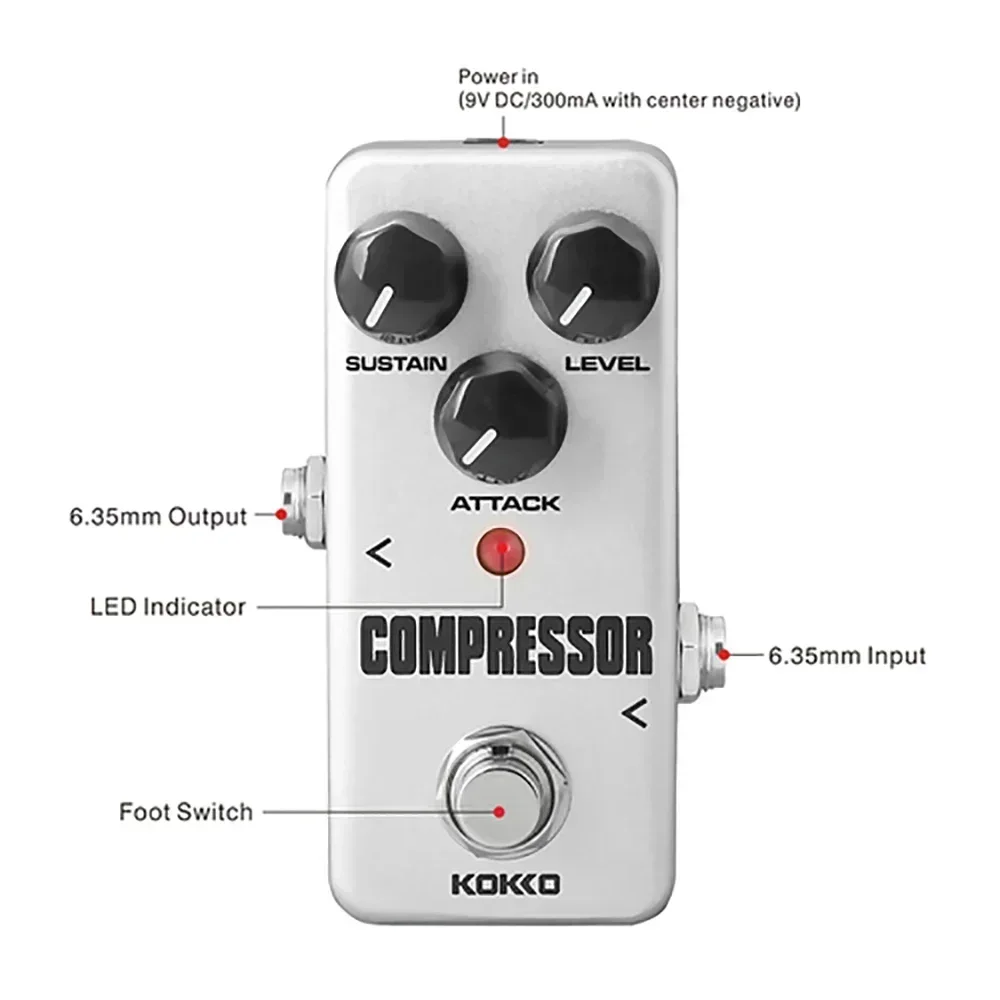 KOKKO Compressor Electric Guitar Effects Peda Mini Pedal for Electric Guitar Bass Guitar Accessories Pure Analog Circuit Design