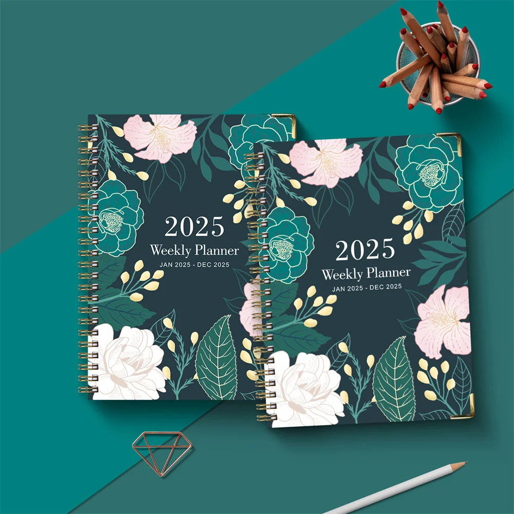 A5 2025 Daily Planner Notebook Journal Time Management Coil Notebook Daily Student Schedules To Do List English Notebook