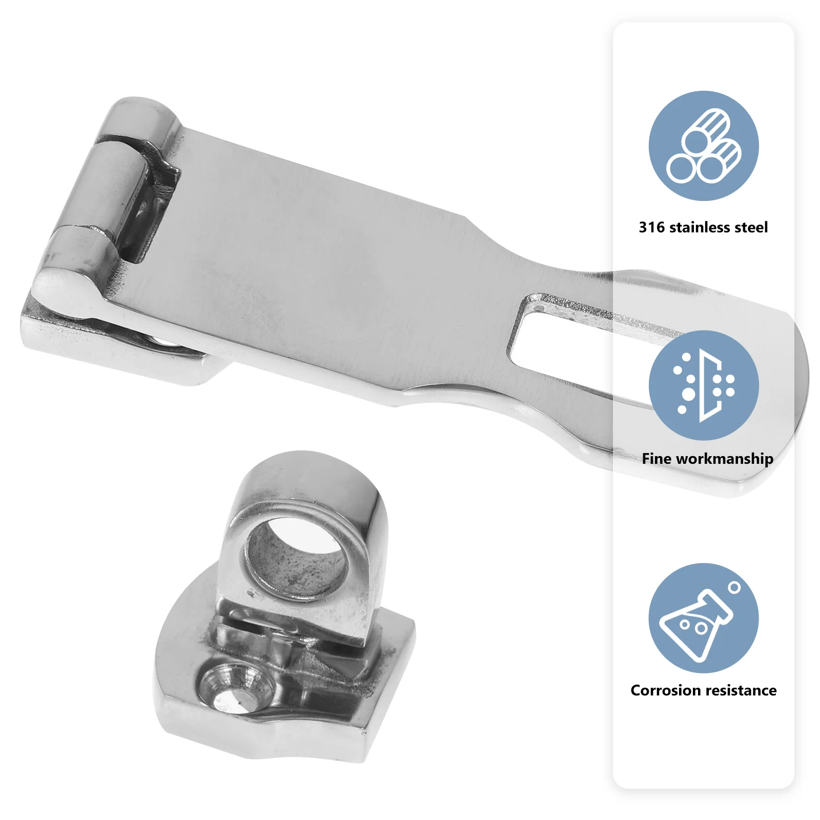 Hasp Lock Marine Door Buckle Padlock Cabinets Locks 316 Stainless Steel Gate for Wooden Fence image 4