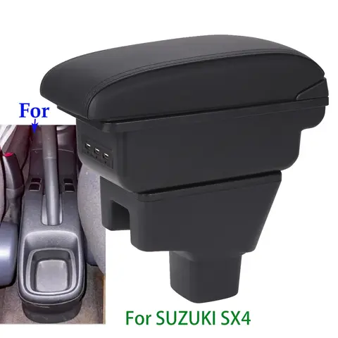 For SUZUKI SX4 Box Armrest For Suzuki SX4 Car Armrest Auto Storage Box Arm Bracing heighten Interior Details Retrofit parts