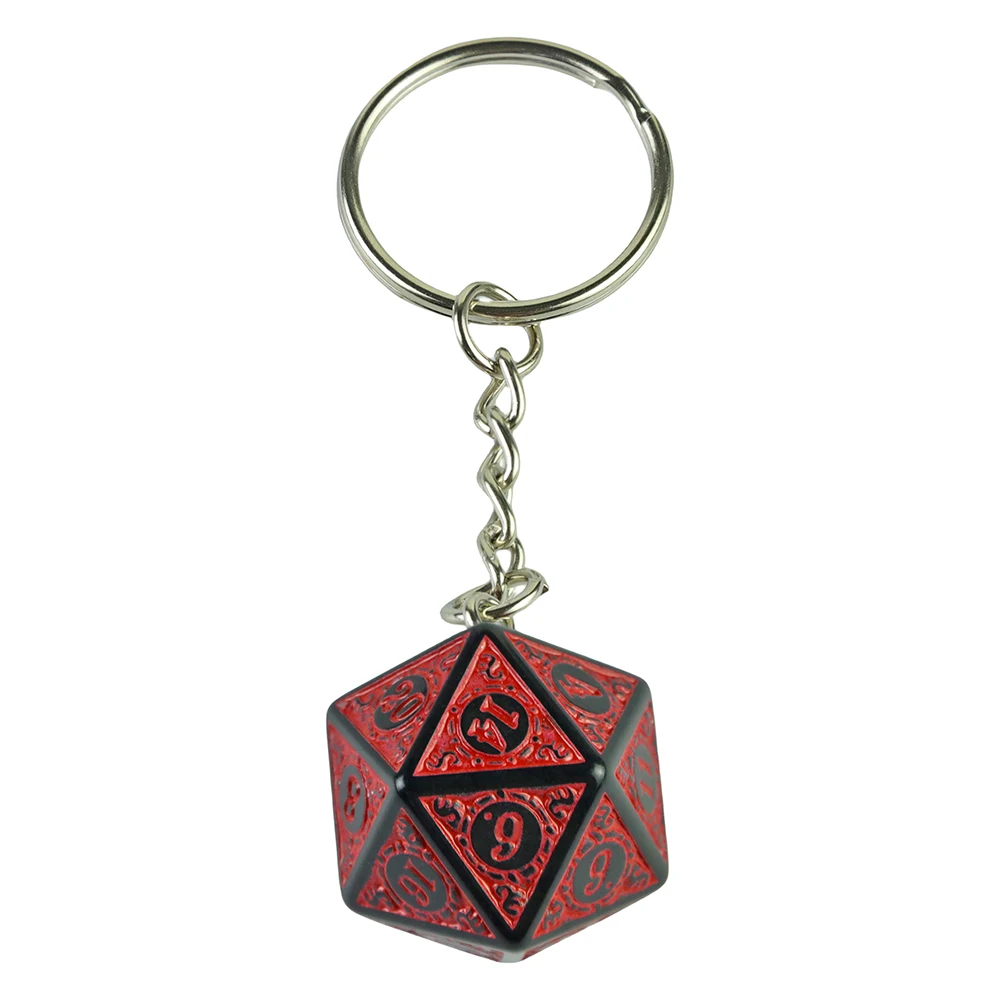 

Black D20 Game Dice Keychain for Backpack Bag Phone Pouch Decorative Pendant Birthday Gift for Friend