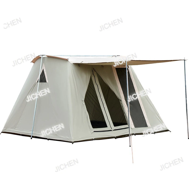

Складная палатка-дом для кемпинга, весенняя, для отдыха на природе, из хлопкового полотна, большая, с одной спальней.