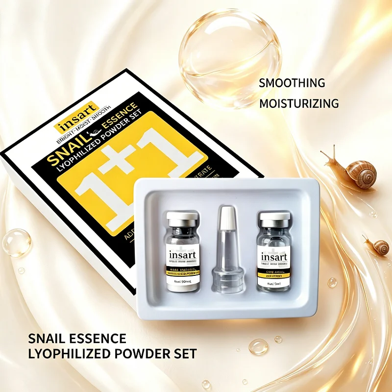2 Boxes Snail Essence Freeze-Dried Powder Set, Moisturizing, Hydrating, And Smooth Skincare Suitable For Travel