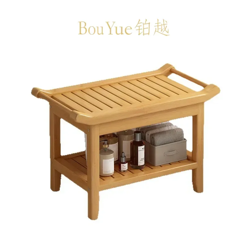 Waterproof Non Slip Shower Stool for Elderly Bathroom Seat Multi Functional Bath Chair Home Entryway Shoe Changing Bench