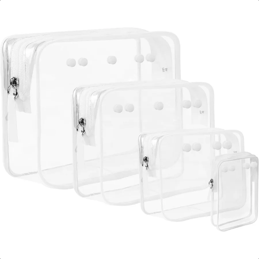 

4 packs Clear Pouches suitable for Bogg Bag Accories Clear Beach Tote Storage Travel Cosmetic Organizer White