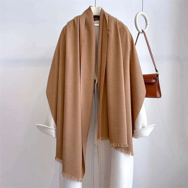ผ้าพันคอไหมพอนโชฤดูหนาว 2025 ผ้าพันคอยาวสำหรับผู้หญิง ผ้าพันคอแคชเมียร์อุ่นๆ ผ้าคลุมศีรษะแบบฮิญาบ ผ้าพันคอไหมพรมแบบเรียบ ผ้าพันคอพัชมีนาสำหรับผู้หญิง ผ้าพันคอคลุมศีรษะแบบผ้าพันคอ รุ่นใหม่