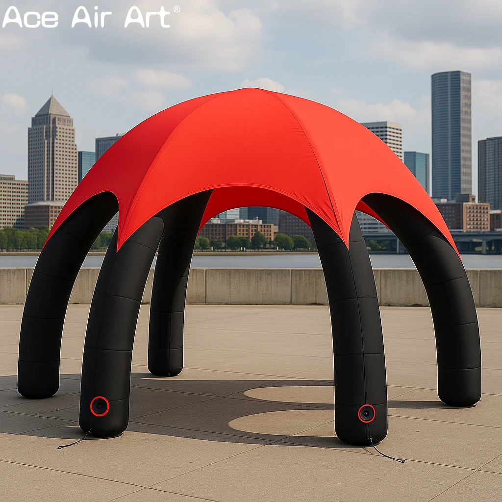 6m LED opblaasbare spintentkoepel voor feesten, muziekfestivals en buitenevenementen Aangepaste festivaltent opblaasbaar