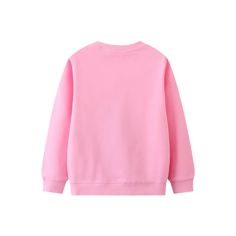 Jumping Meters New Arrival Unicorn Embroidery Autumn Winter Pink Grey Girls Sweatshirts Hot Selling Cotton Children\'s Costume