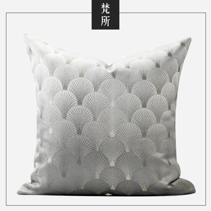

Summer Pillow Cover for Hotel Villa Living Room Sofa Decor Geometric Pattern Chinese Style Square down Filling Cushion