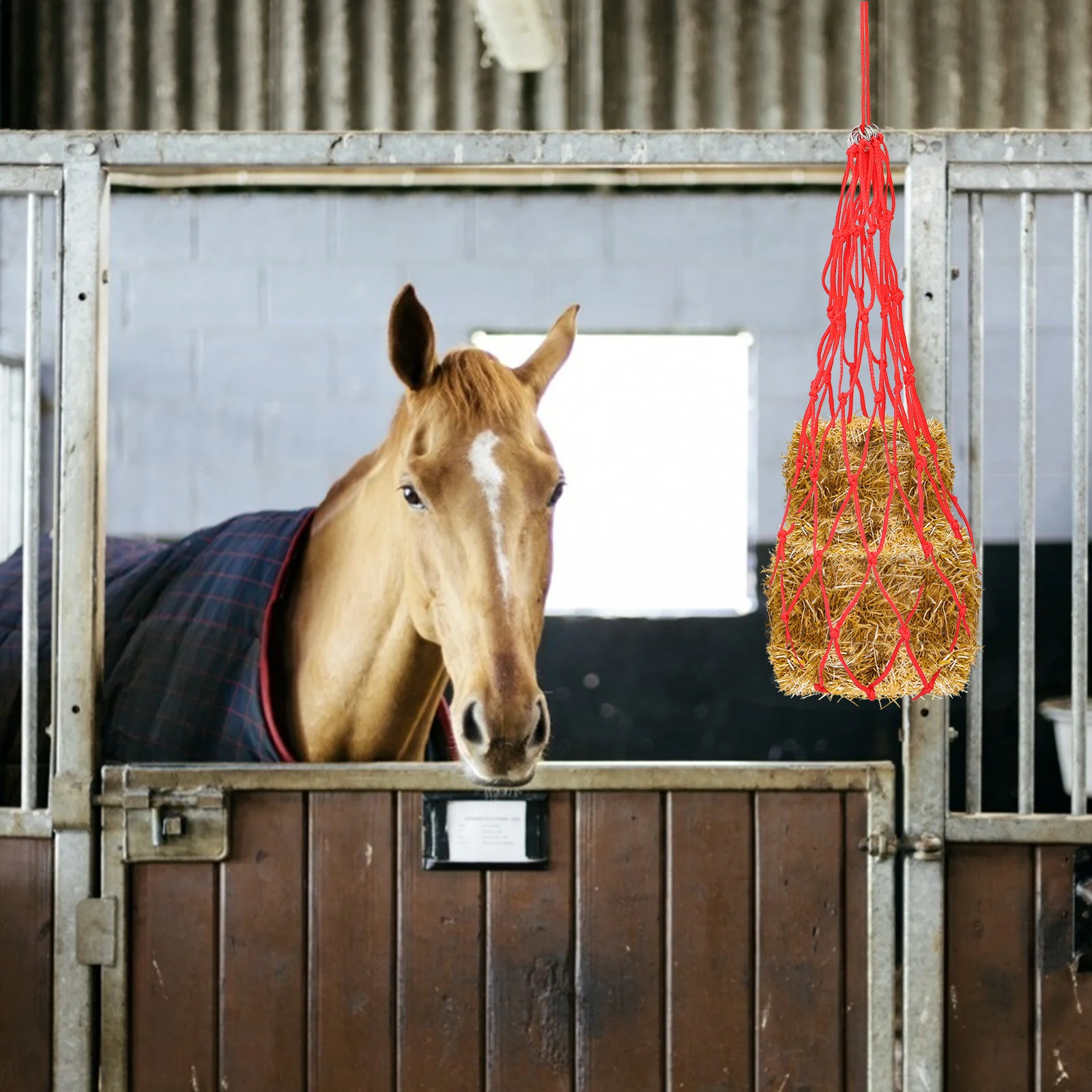 حقيبة تغذية بطيئة شبكة القش 20 فروع حبل نايلون شبكة شديدة التحمل سعة كبيرة شبكة تغذية الحصان تغذية بطيئة متينة #2