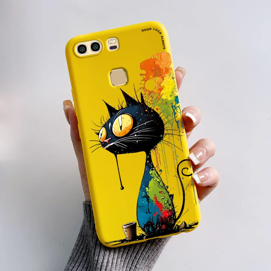 Case For Huawei P9 EVA-L09 EVA-L19 EVA-L29 5.2 inch Cover Cute Bear Cartoon Frog Silicone Soft TPU Protective Phone Cases Coque