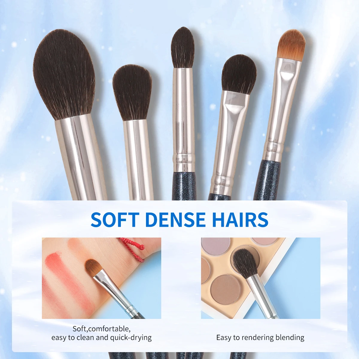 OVW  Soft Natural Goat Hair Fluffy Makeup Brushes Set  Foundation Brush Powder Contour Eyeshadow Liner Blending Highlight  XKL