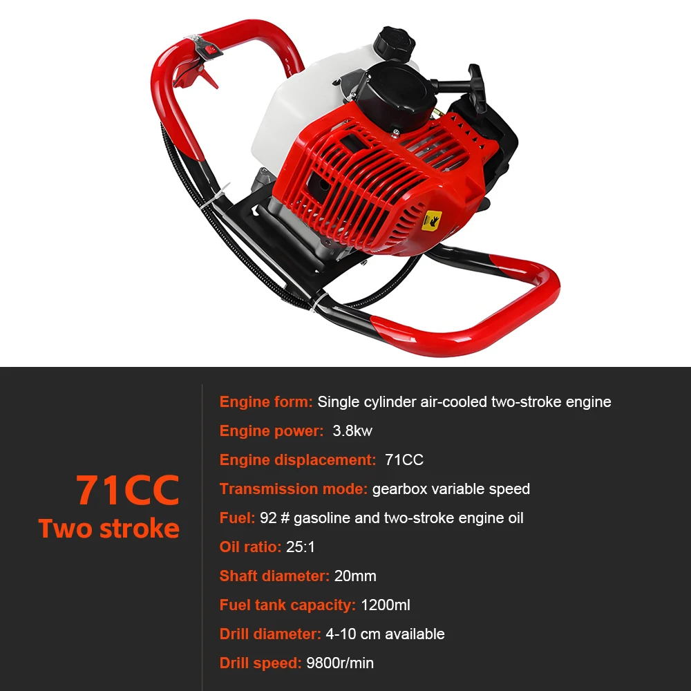 Ground Drill Petrol Hole Hole Digging Tools Drilling Machine Trenching Machine Pile Driver for Agricultural Planting Tree