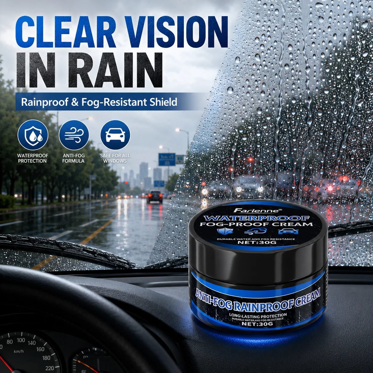Motorcycle Helmet Anti Fog Cream Nano Hydrophobic Coating Anti Rain For Windscreen Rearview Mirror Bathroom Glass