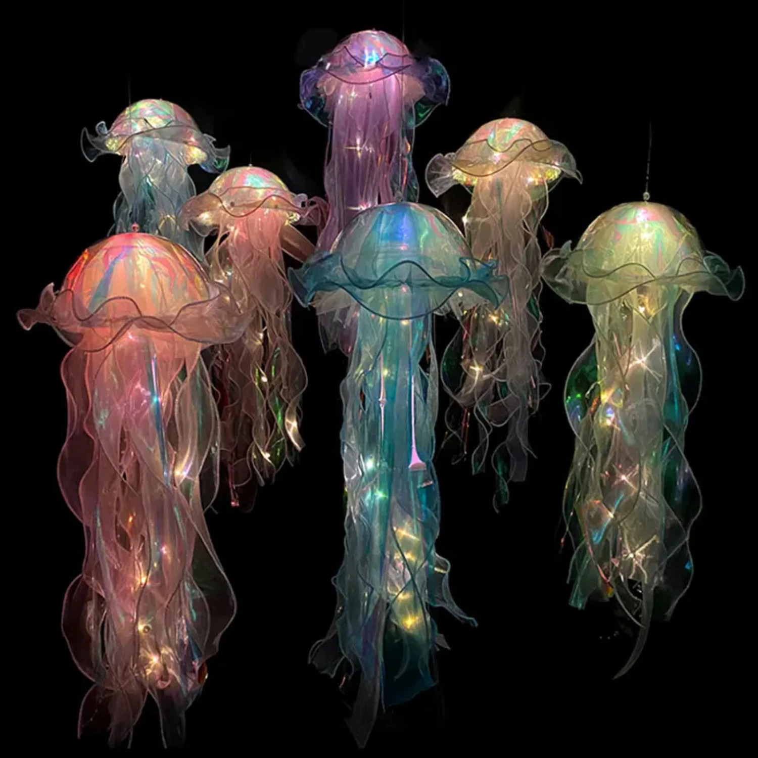 Enhance the lovely atmosphere of your girls' bedroom decor with this stunning and beautiful flower-shaped portable jellyfish nig