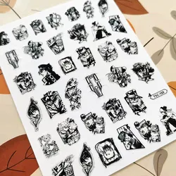 Anime JoJos Bizarre Adwenture Design 3D Decoration Sliders DIY Back Glue Self Adhesive Nail Art Sticker TSC 133