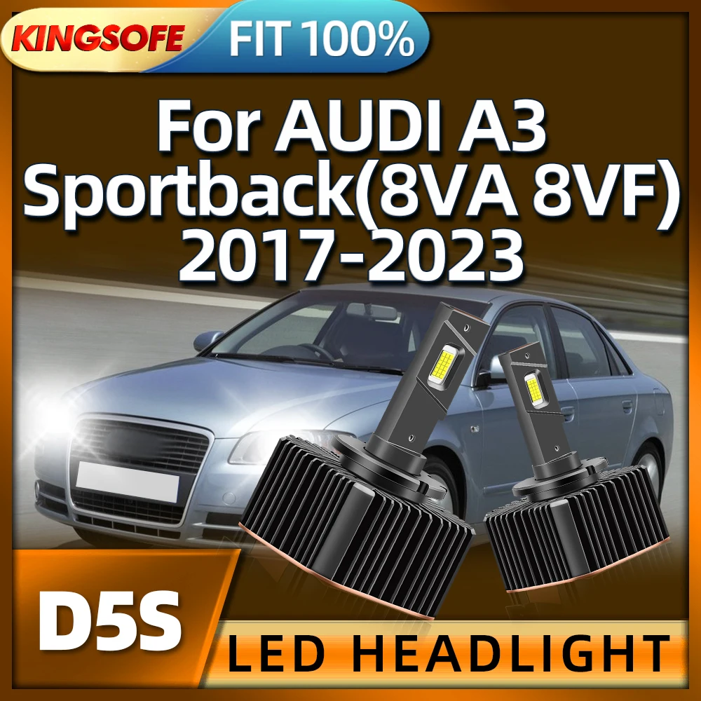 

KINGSOFE 2X LED Car Headlight Bulb 6000K D5S Lamp 30000LM For AUDI A3 Sportback 8VA 8VF 2017 2018 2019 2020 2021 2022 2023